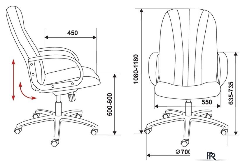 Офисное кресло Бюрократ T-898/#B (черный) - Изображение №5 — Интернет-магазин ПроЗаказ