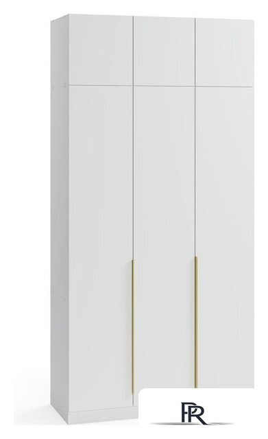 Шкаф распашной Soma Lord Gold 3-х створчатый 120x240 (белый) - Изображение №1 — Интернет-магазин ПроЗаказ