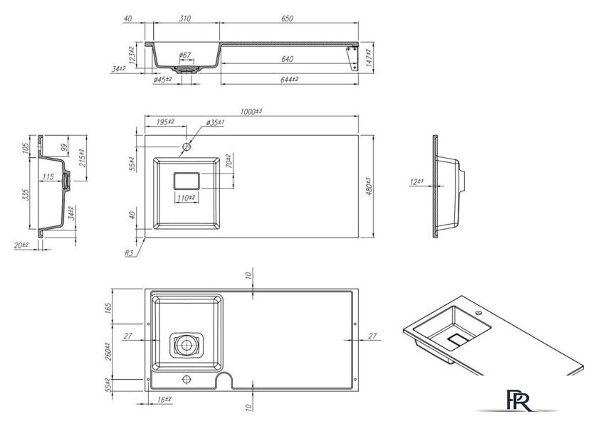 Умывальник Roxen Faber 100L 30010100L-W - Изображение №5 — Интернет-магазин ПроЗаказ
