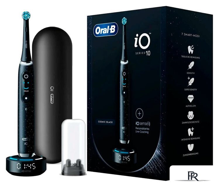 Электрическая зубная щетка Oral-B iO 10 Series 10 Cosmic Black (черный) - Изображение №1 — Интернет-магазин ПроЗаказ
