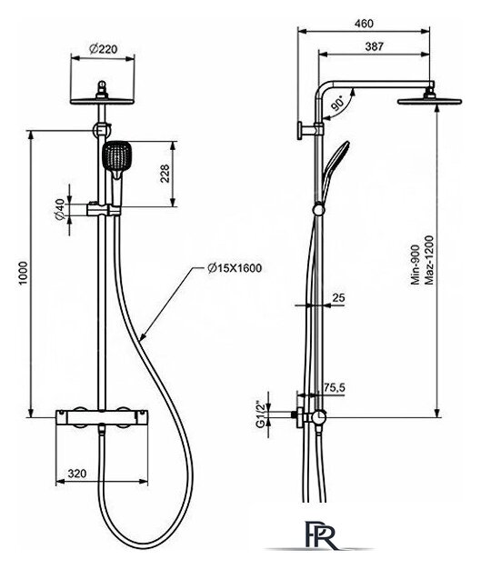 Душевая система  Teska Estella Mix DK1032 - Изображение №2 — Интернет-магазин ПроЗаказ