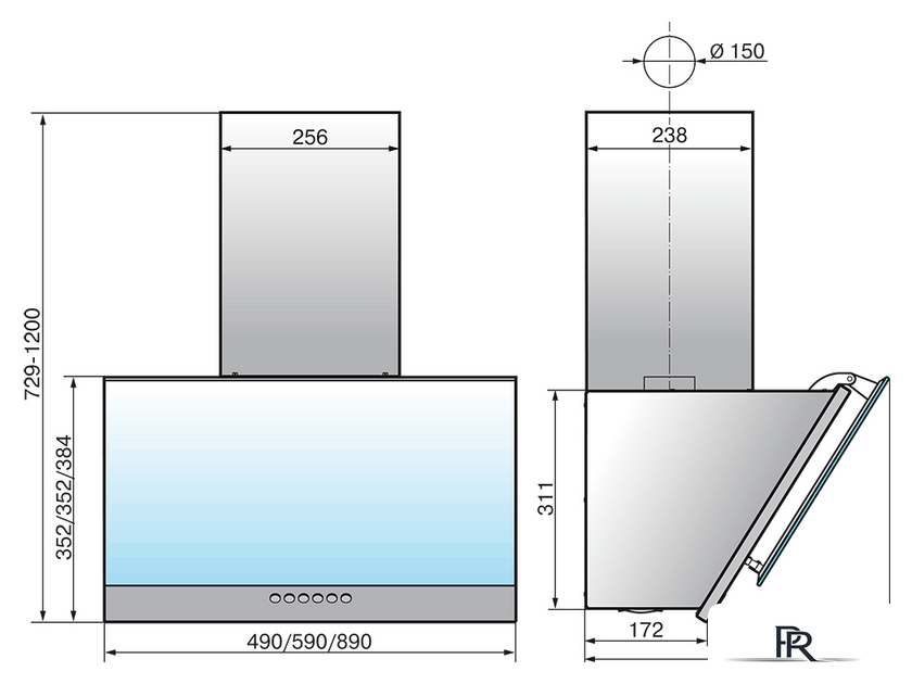 Кухонная вытяжка Elikor Рубин S4 60П-700-Э4Д (антрацит/черный) - Изображение №2 — Интернет-магазин ПроЗаказ