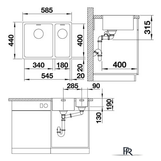 Кухонная мойка Blanco Andano 340-180-IF [522975] - Изображение №2 — Интернет-магазин ПроЗаказ