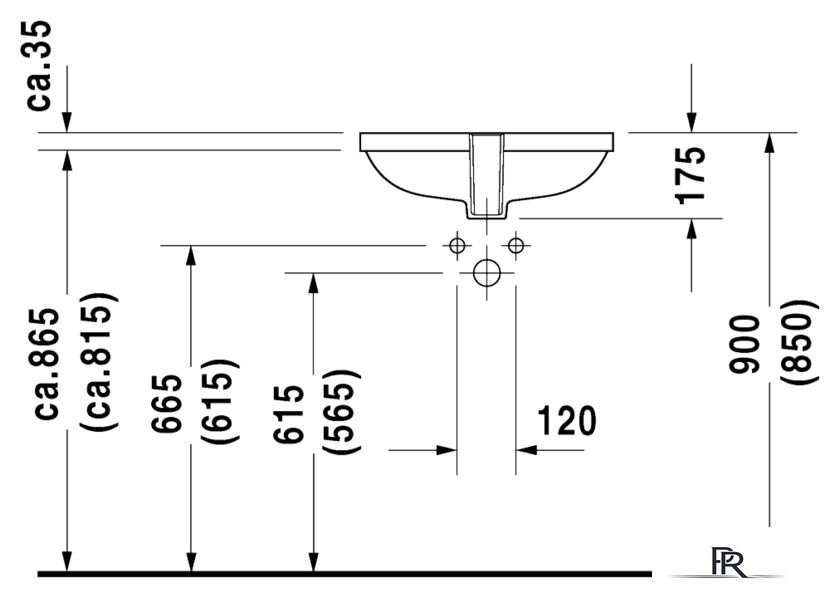 Умывальник Duravit D-Code 52.5x32 (0338490000) - Изображение №3 — Интернет-магазин ПроЗаказ