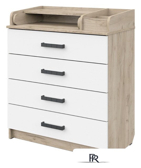 Детский комод Атон Мебель Marvin (дуб крафт серый/белый) - Изображение №1 — Интернет-магазин ПроЗаказ