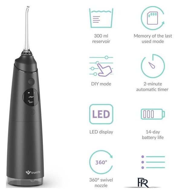 Ирригатор  TrueLife AquaFloss Compact C300 (черный) TLF778444 - Изображение №3 — Интернет-магазин ПроЗаказ