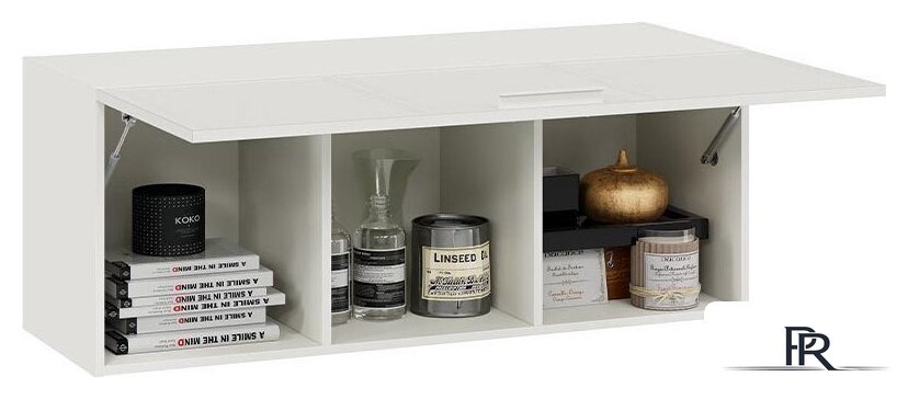 Шкаф распашной Трия Стелла Настенный (белый холст/белый жемчуг) - Изображение №3 — Интернет-магазин ПроЗаказ