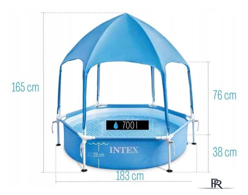Каркасный бассейн Intex Metal Frame с навесом 28209NP (183x38) - Изображение №3 — Интернет-магазин ПроЗаказ