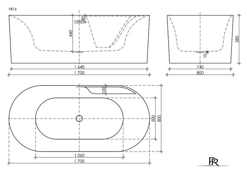 Ванна Ceramica Nova Omega FB16 170x80 - Изображение №5 — Интернет-магазин ПроЗаказ