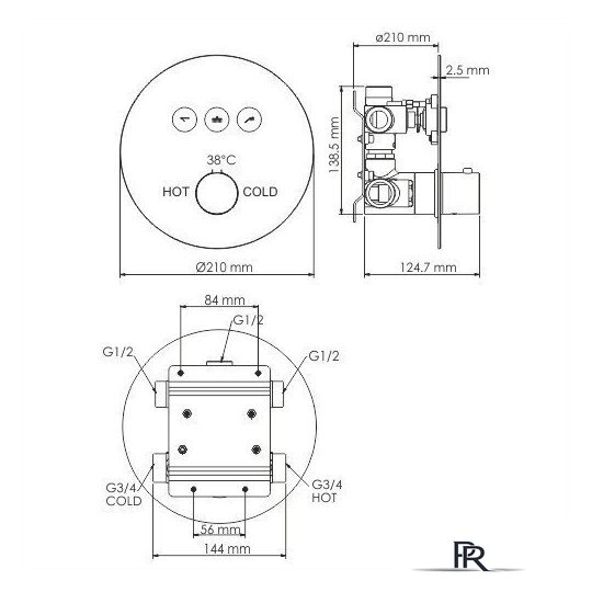 Смеситель Wasserkraft Dinkel 5844 Thermo - Изображение №2 — Интернет-магазин ПроЗаказ
