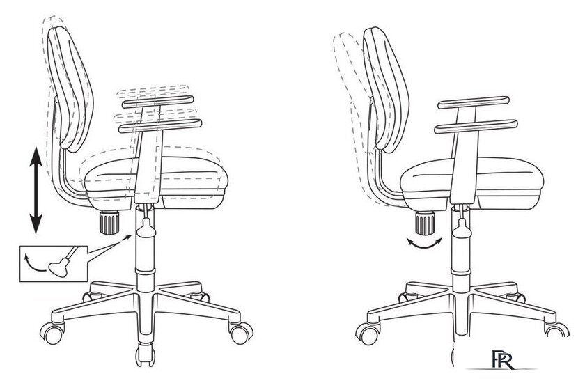 Компьютерное кресло Бюрократ CH-W356AXSN/STICK-VI (фиолетовый) - Изображение №5 — Интернет-магазин ПроЗаказ