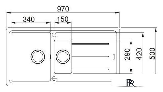 Кухонная мойка Franke Basis BFG 651-97 114.0741.191 (оникс) - Изображение №3 — Интернет-магазин ПроЗаказ