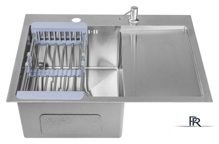 Кухонная мойка Saniteco 6550-L (с сифоном, дозатором и коландером) - Изображение №2 — Интернет-магазин ПроЗаказ