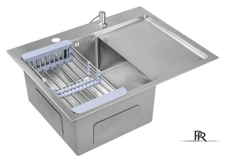 Кухонная мойка Saniteco 6550-L (с сифоном, дозатором и коландером) - Изображение №3 — Интернет-магазин ПроЗаказ