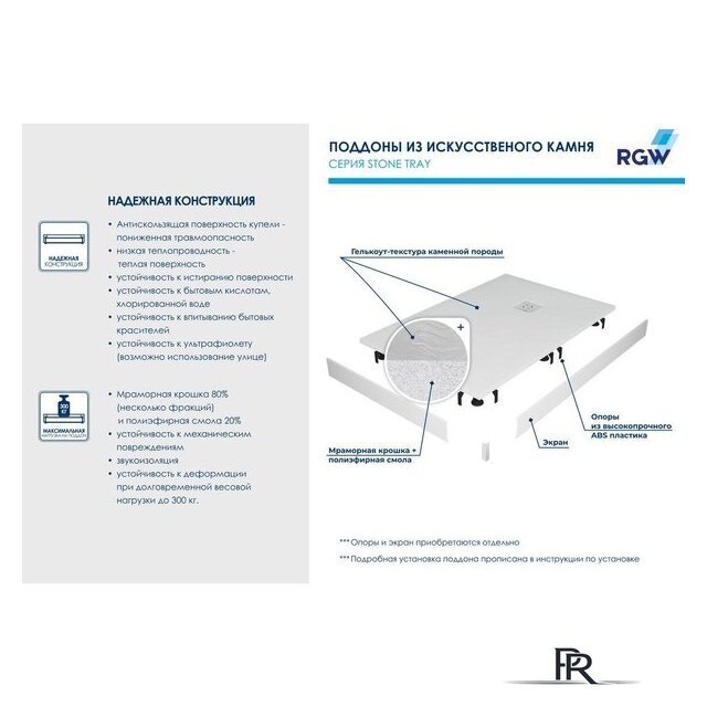 Душевой поддон RGW ST/R-W 16153100-01 100x100 - Изображение №4 — Интернет-магазин ПроЗаказ