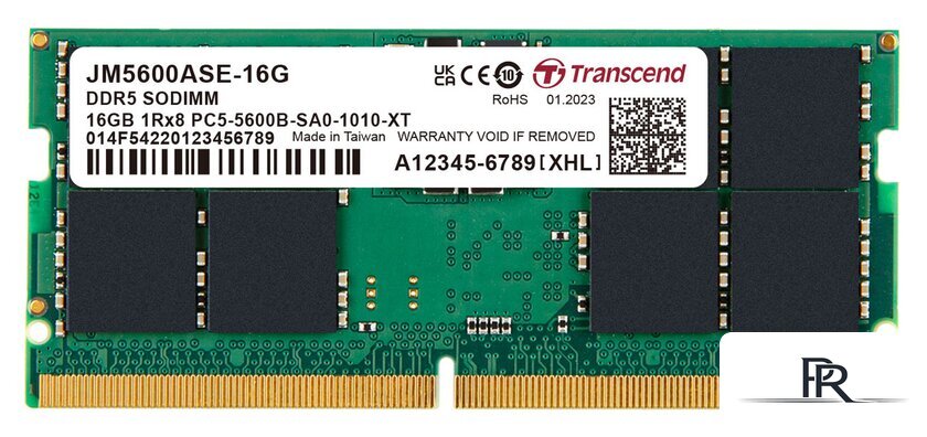 Оперативная память Transcend JetRam 16ГБ DDR5 SODIMM 5600МГц JM5600ASE-16G - Изображение №1 — Интернет-магазин ПроЗаказ
