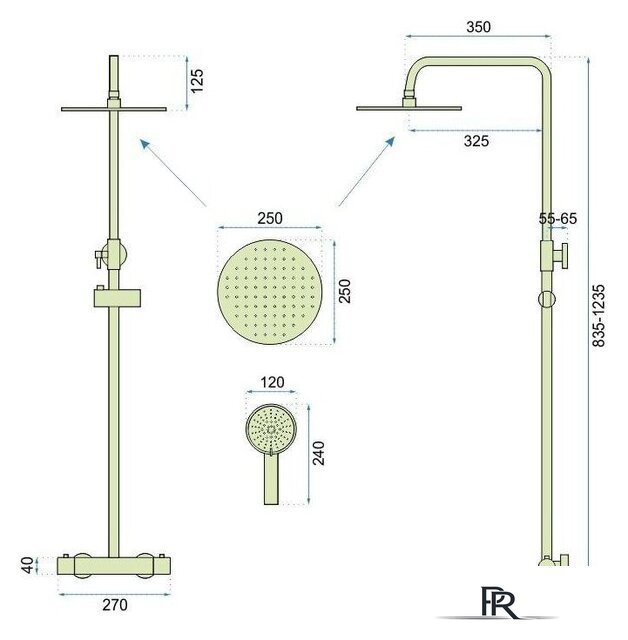 Душевая система  Rea Vincent REA-P8005 (золотой) - Изображение №5 — Интернет-магазин ПроЗаказ