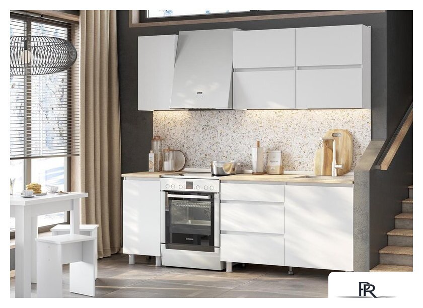 Готовая кухня Mio Tesoro Токио 1.6 (белый текстурный/дуб сонома) - Изображение №3 — Интернет-магазин ПроЗаказ