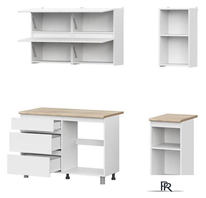 Готовая кухня Mio Tesoro Токио 1.6 (белый текстурный/дуб сонома) - Изображение №2 — Интернет-магазин ПроЗаказ