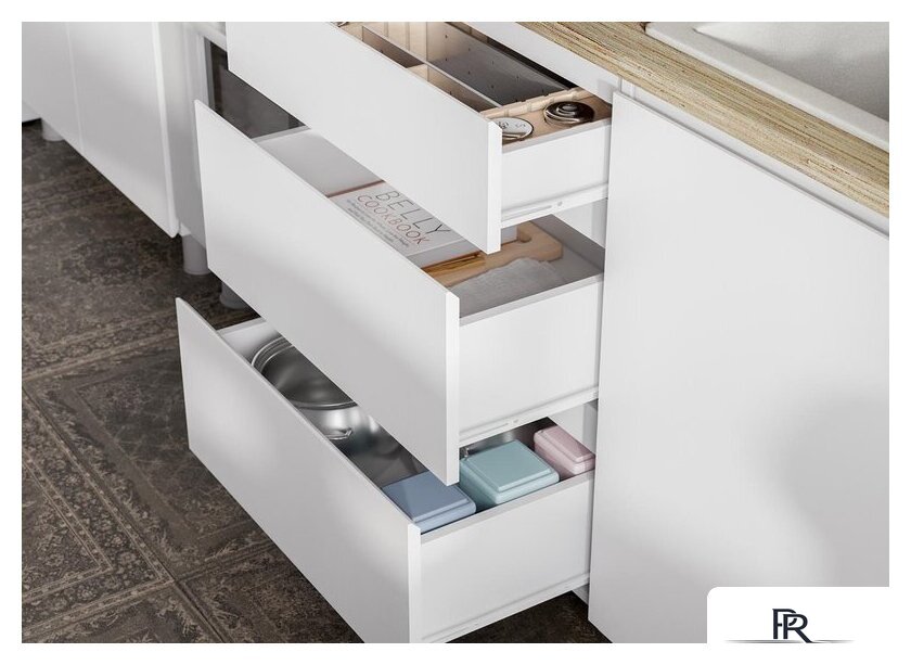 Готовая кухня Mio Tesoro Токио 1.6 (белый текстурный/дуб сонома) - Изображение №4 — Интернет-магазин ПроЗаказ