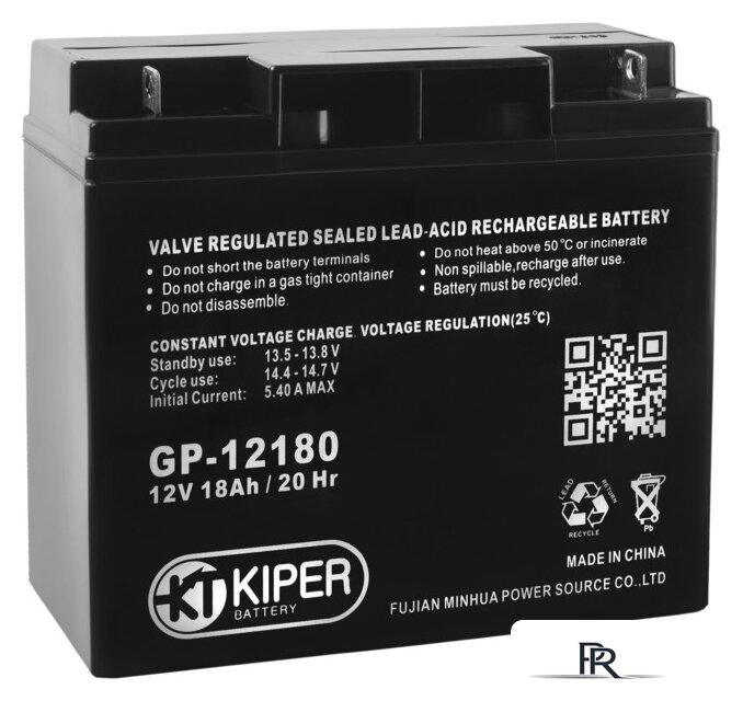 Аккумулятор для ИБП Kiper GP-12180 (12В/18 А·ч) - Изображение №1 — Интернет-магазин ПроЗаказ