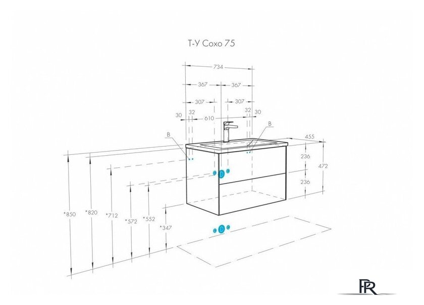  Акватон Тумба с умывальником Сохо 75 1A2581K1AJA00 - Изображение №8 — Интернет-магазин ПроЗаказ