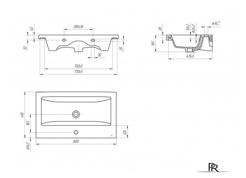  Cersanit Тумба с умывальником Colour 80 - Изображение №5 — Интернет-магазин ПроЗаказ