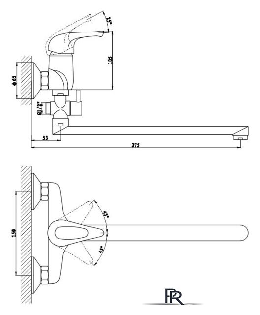 Смеситель Gross Aqua Base 7237258C-35L(F) - Изображение №2 — Интернет-магазин ПроЗаказ