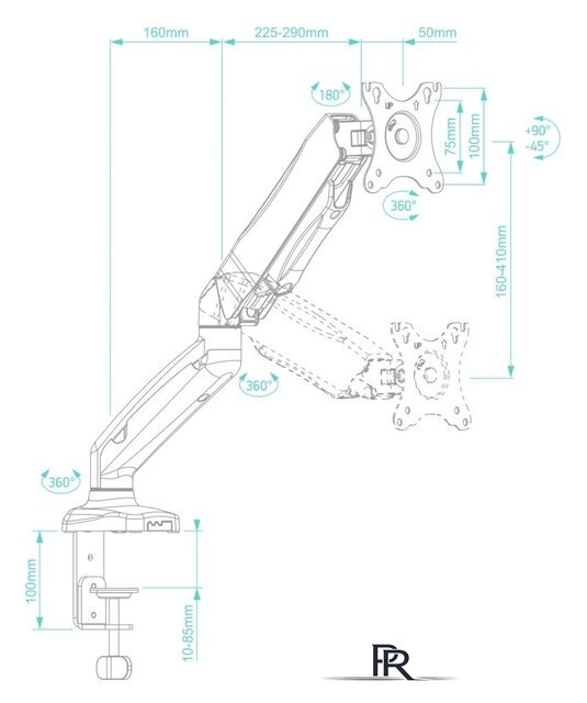 Кронштейн для монитора Onkron G80W - Изображение №6 — Интернет-магазин ПроЗаказ