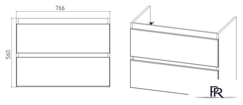  Viant Тумба под умывальник Мальта Como 80 VMAL80COBEL-T2YP - Изображение №5 — Интернет-магазин ПроЗаказ