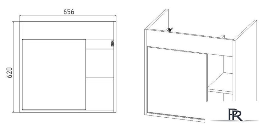  Viant Тумба под умывальник Бостон Como 70 VBOS70CO-T1STP - Изображение №4 — Интернет-магазин ПроЗаказ
