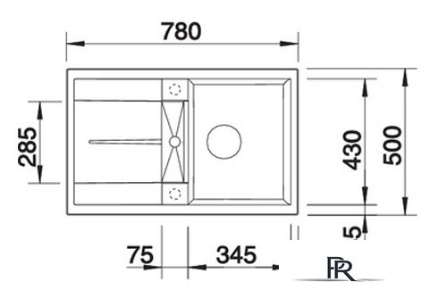 Кухонная мойка Blanco Metra 45 S 525914 (черный) - Изображение №2 — Интернет-магазин ПроЗаказ