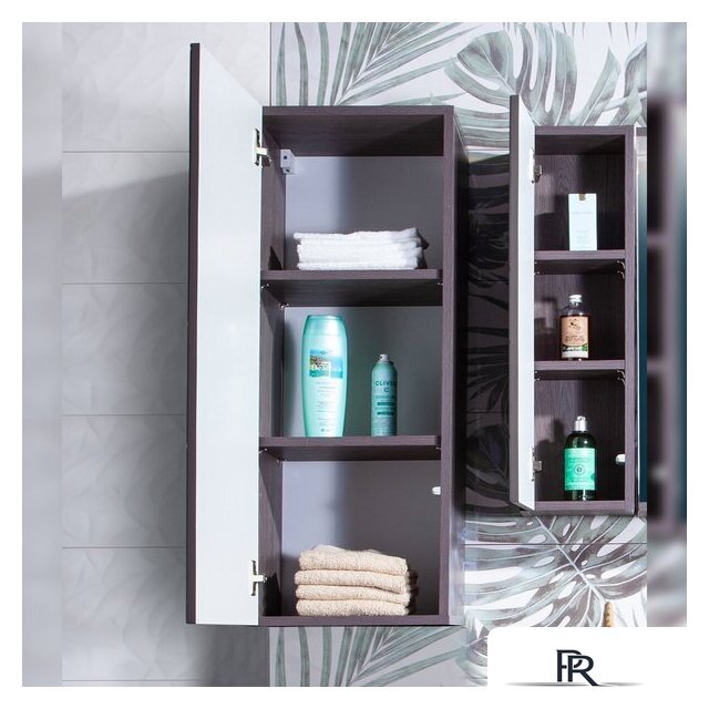  Бриклаер Шкаф-полупенал Кристалл 90 навесной (софт графит) - Изображение №2 — Интернет-магазин ПроЗаказ