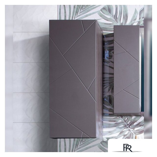  Бриклаер Шкаф-полупенал Кристалл 90 навесной (софт графит) - Изображение №3 — Интернет-магазин ПроЗаказ