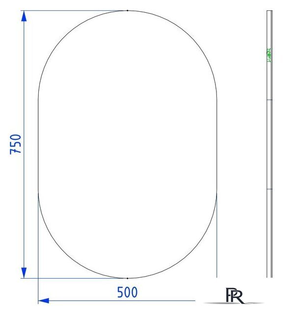  Lauter Зеркало Melisa овальное HA50 (серо-зеленый п/мат) - Изображение №4 — Интернет-магазин ПроЗаказ