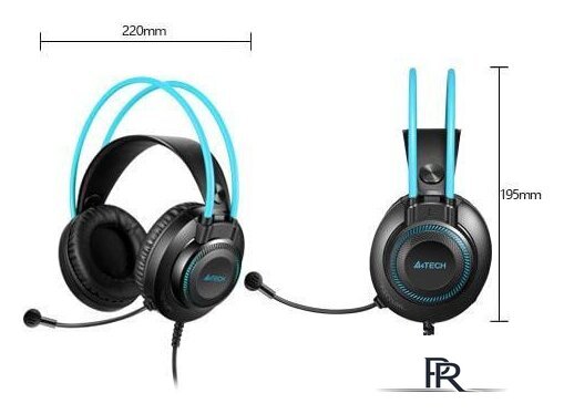 Наушники A4Tech Fstyler FH200i (черный/голубой) - Изображение №5 — Интернет-магазин ПроЗаказ