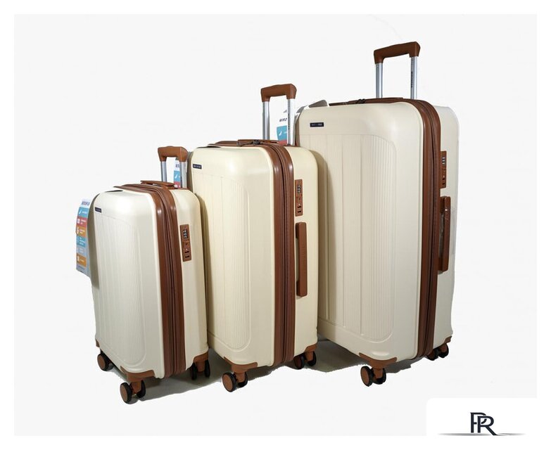 Чемодан-спиннер Mironpan 11197-2 50 см (молочный) - Изображение №2 — Интернет-магазин ПроЗаказ