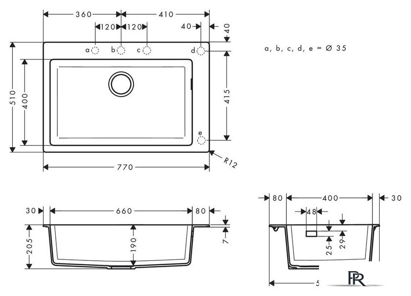 Кухонная мойка Hansgrohe S51 S510-F660 Zlewozmywak nablatowy 660 43313380 (серый бетон) - Изображение №2 — Интернет-магазин ПроЗаказ