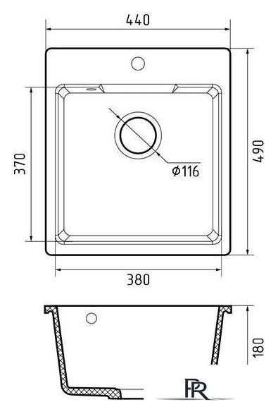 Кухонная мойка GranFest Urban GF-UR-644 (песочный) - Изображение №5 — Интернет-магазин ПроЗаказ
