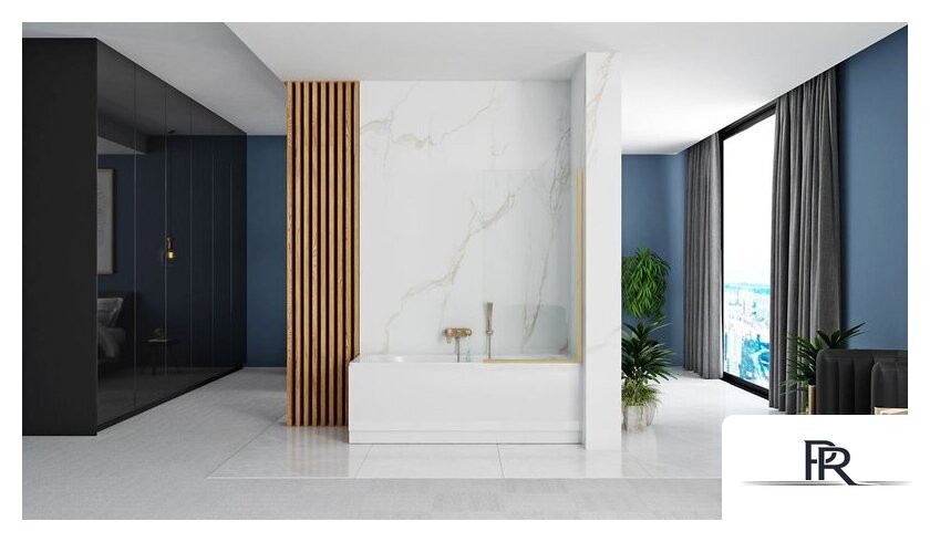 Стеклянная шторка для ванны Rea Elegant 70 (матовое золото/прозрачное стекло) - Изображение №2 — Интернет-магазин ПроЗаказ