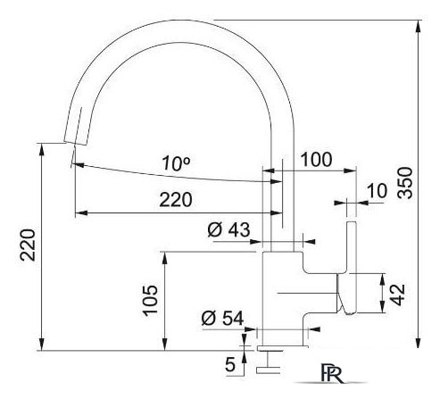 Смеситель Franke Lina XL 115.0626.022 (серый) - Изображение №2 — Интернет-магазин ПроЗаказ