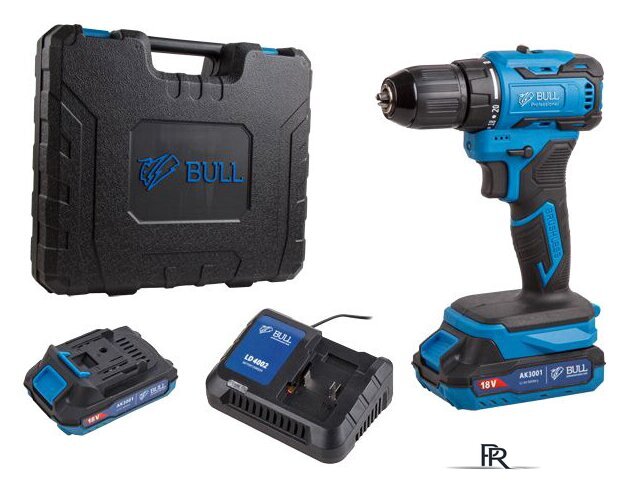 Дрель-шуруповерт Bull SR 1804 1329421 (с 2-мя АКБ, кейс) - Изображение №1 — Интернет-магазин ПроЗаказ