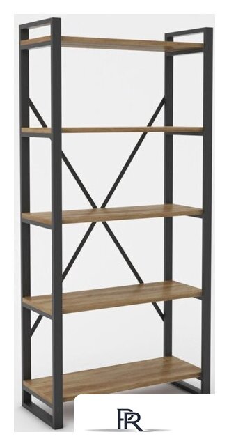 Стеллаж Hype Mebel Стандарт-2 80x170 (черный/дуб галифакс олово) - Изображение №1 — Интернет-магазин ПроЗаказ