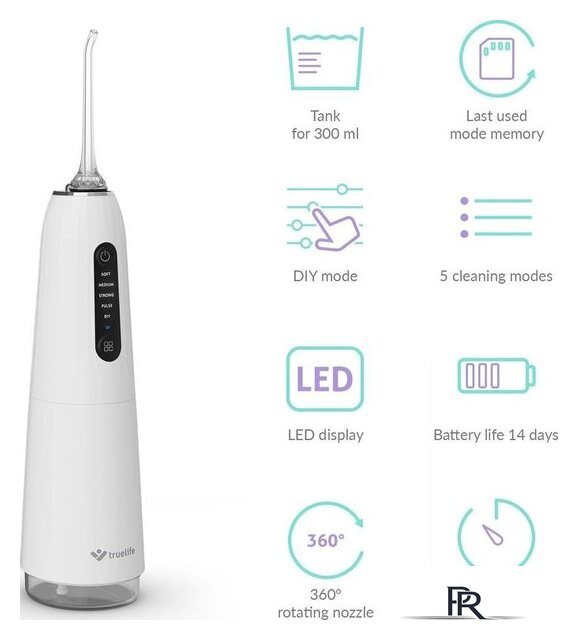 Ирригатор  TrueLife AquaFloss Compact C200 (белый) - Изображение №3 — Интернет-магазин ПроЗаказ