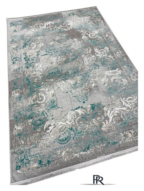 Ковер для жилой комнаты Radjab Carpet Афина Прямоугольник 9009A 12814RK (3x5, Grey/Green) - Изображение №1 — Интернет-магазин ПроЗаказ