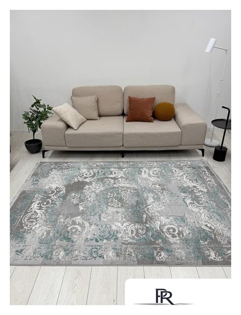 Ковер для жилой комнаты Radjab Carpet Афина Прямоугольник 9009A 12814RK (3x5, Grey/Green) - Изображение №5 — Интернет-магазин ПроЗаказ