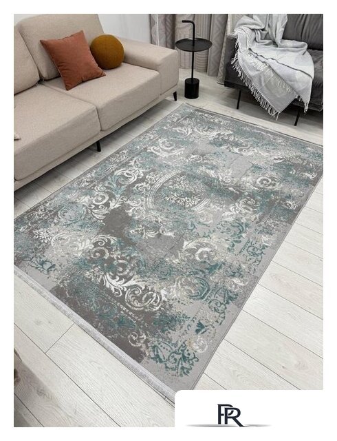 Ковер для жилой комнаты Radjab Carpet Афина Прямоугольник 9009A 12814RK (3x5, Grey/Green) - Изображение №2 — Интернет-магазин ПроЗаказ