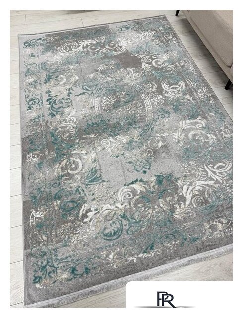 Ковер для жилой комнаты Radjab Carpet Афина Прямоугольник 9009A 12814RK (3x5, Grey/Green) - Изображение №3 — Интернет-магазин ПроЗаказ