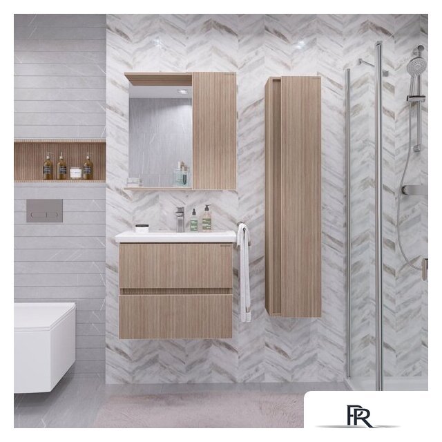  Grossman Шкаф с зеркалом Юнит 70 2070112 (кадена вуд) - Изображение №4 — Интернет-магазин ПроЗаказ