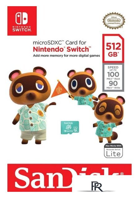 Карта памяти SanDisk Nintendo Switch Licensed Card Animal Crossing Edition microSDXC 512GB SDSQXAO-512G-GNCZN - Изображение №4 — Интернет-магазин ПроЗаказ